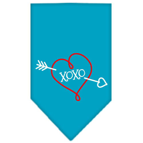 XOXO Screen Print Bandana Turquoise Large